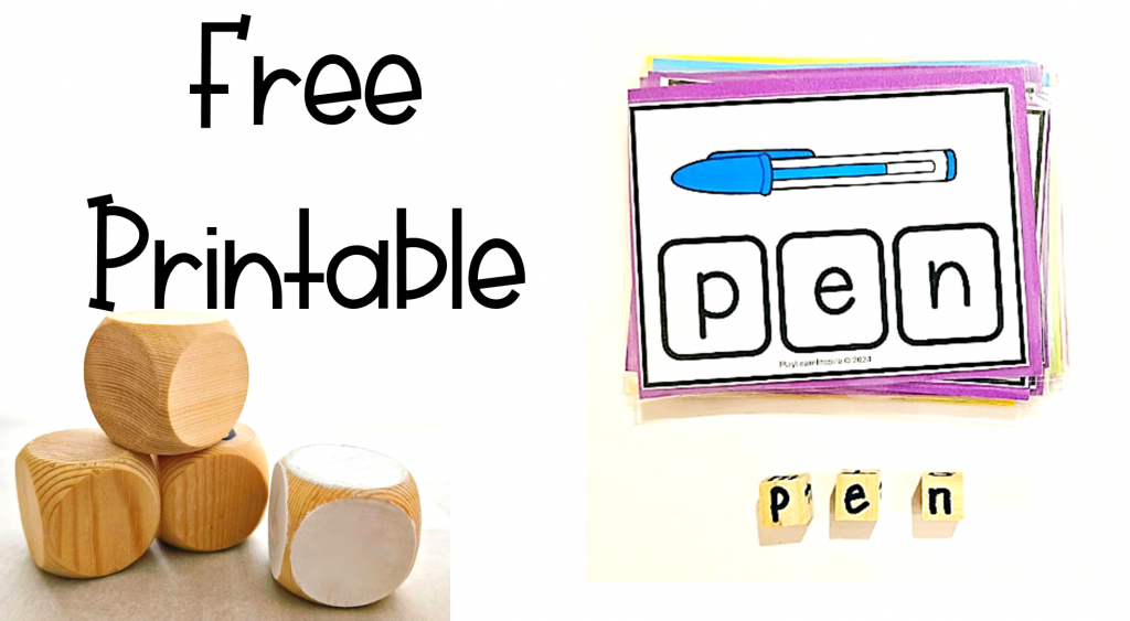 playlearninsipire shows a free printable block for readers to click.