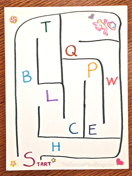 best letter activities for kindergarten shows a letter maze.