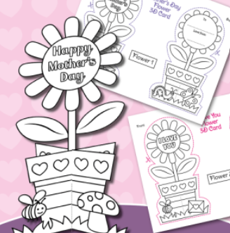 free printable cards for kids shows a happy mothers day card.