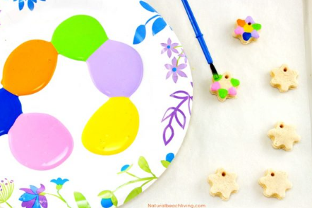 Mother's Day Gifts for Kindergarteners to Make shows small flower clay necklace pieces.