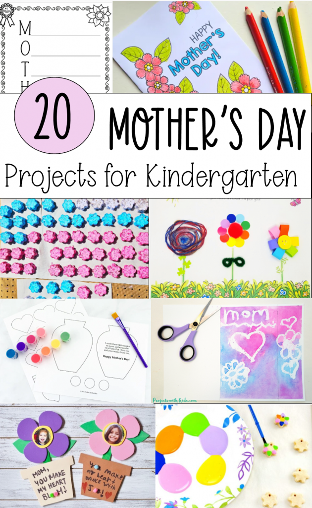 Mother's Day Gifts for Kindergarteners to Make shows a pinterest pin.