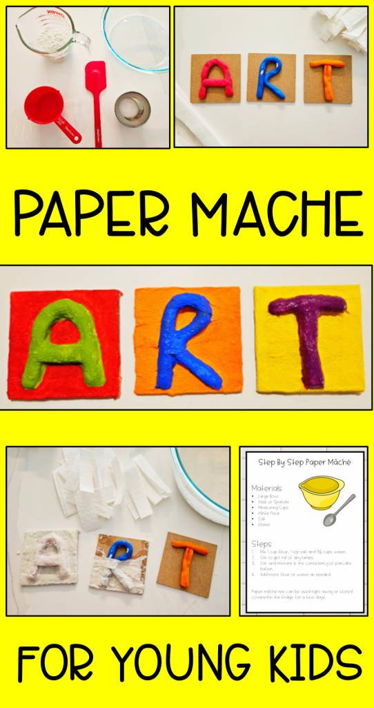 paper mache art for kindergarten shows a pinterest pin.