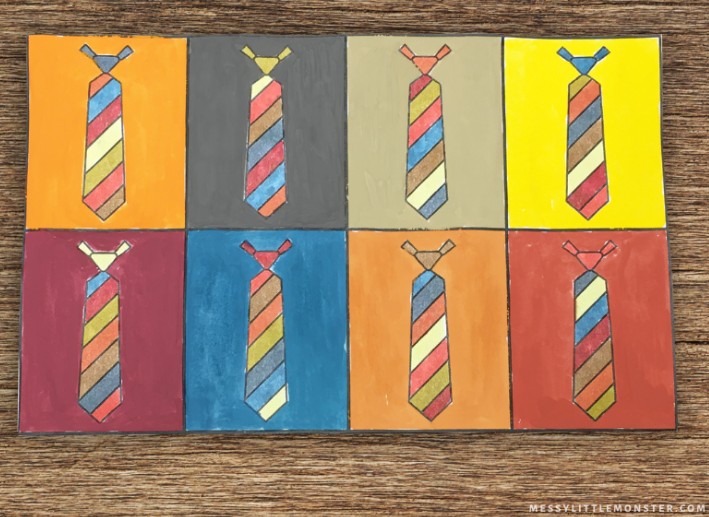 Free Printable Fathers Day Gifts shows eigth colored ties.