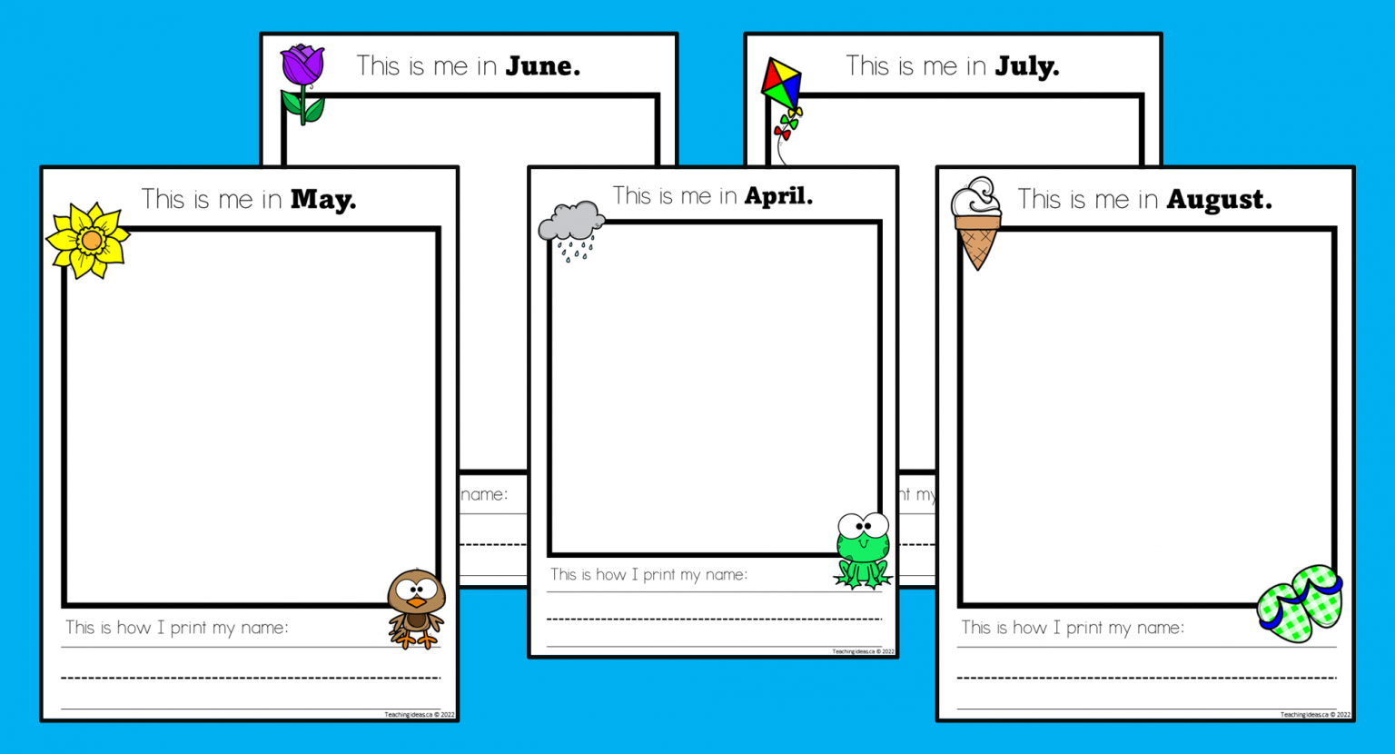 Printable Monthly Self Portraits - Play Learn Inspire