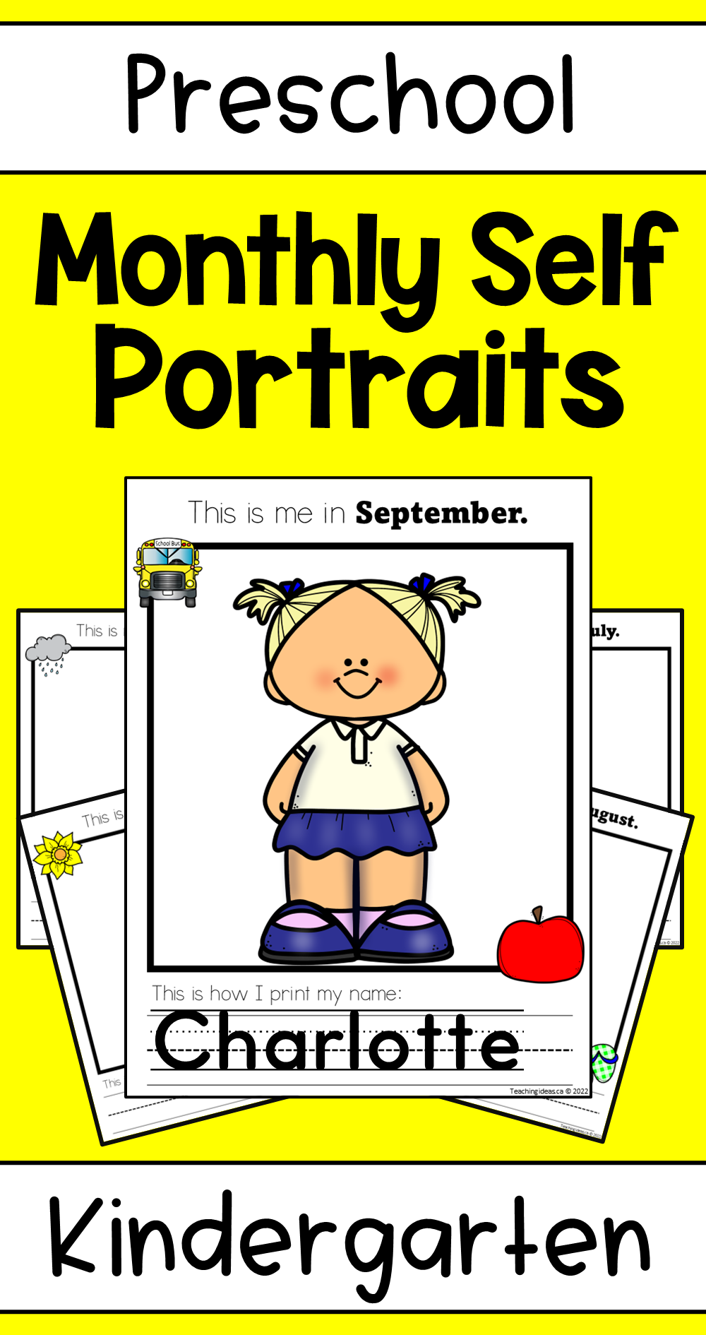 Printable Monthly Self Portraits - Play Learn Inspire