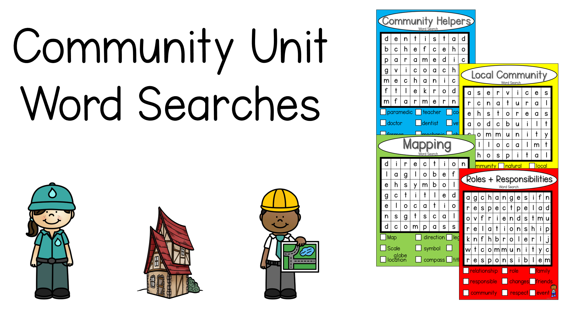 Free Social Studies Community Word Searches