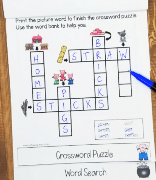 literacy activity for kids shows a page from a flipbook worksheets.