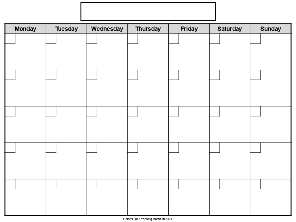 monthly calendar shows a calendar template.