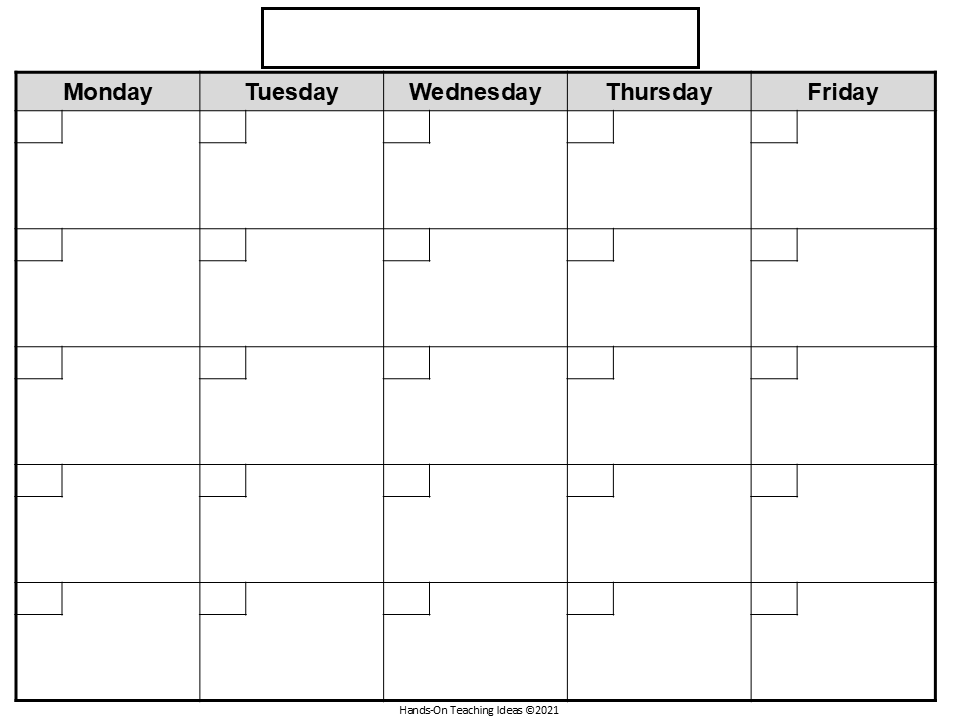 free student planner shows a blank template for a month or Monday to Friday.