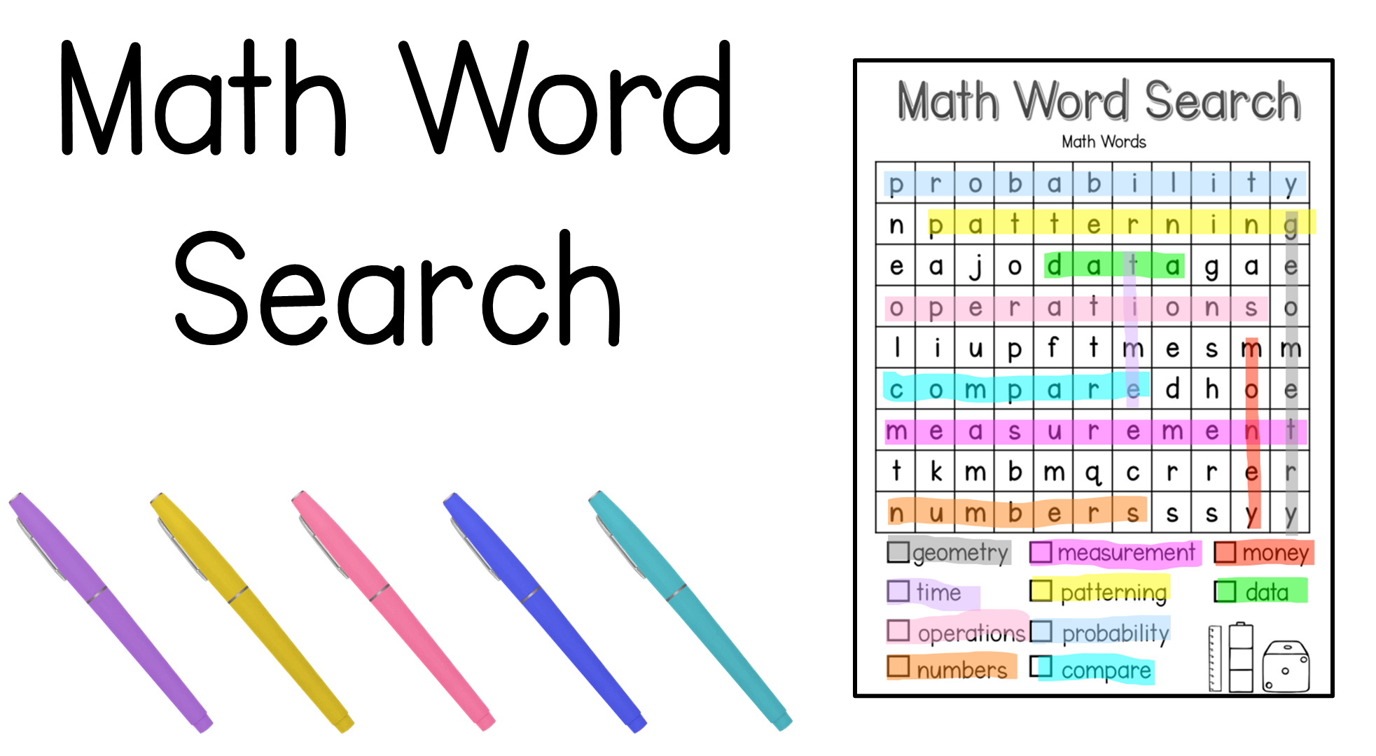 Free Math Word Search Printable