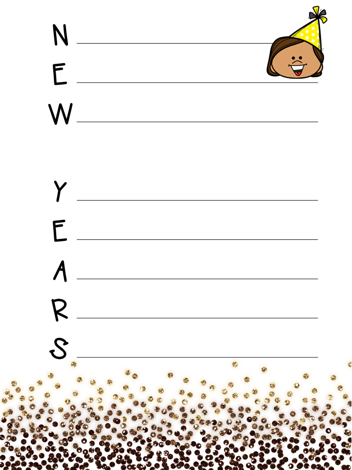 poetry for kids shows a printable new years sheet.