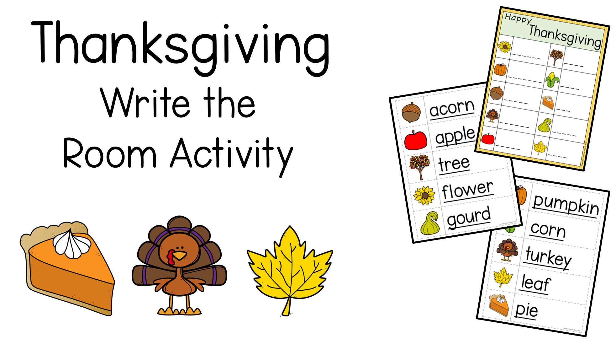 Free Thanksgiving Write the Room Activity