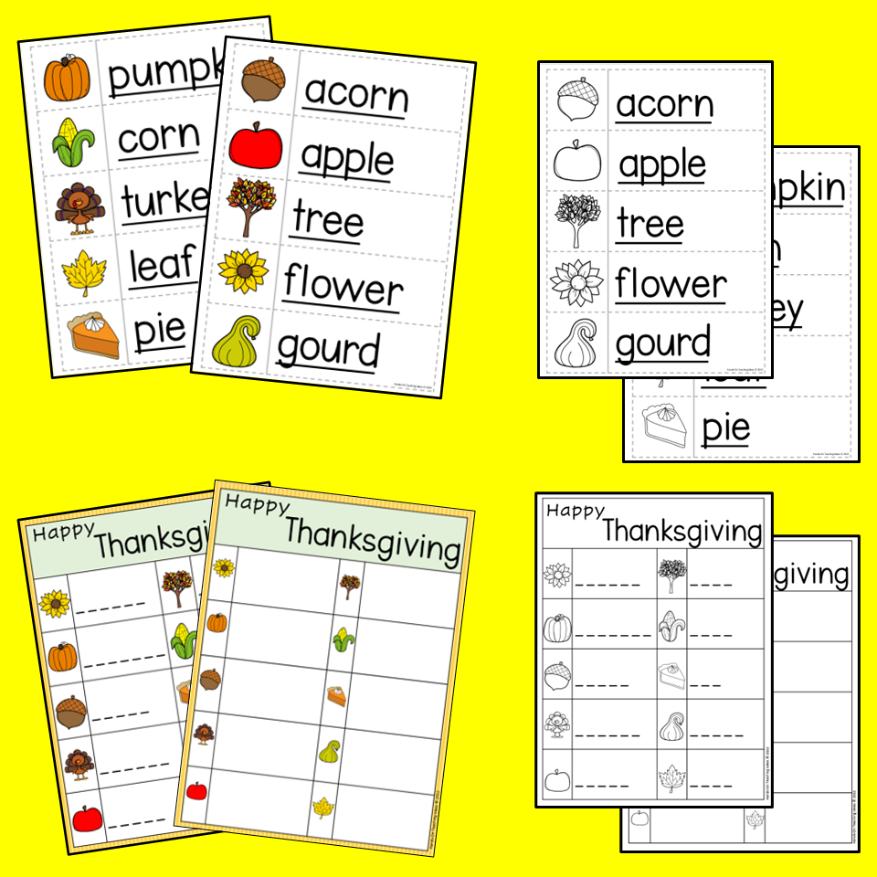 thanksgiving literacy activity shows the eight pages needed for this activity.