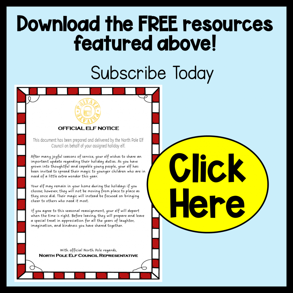 free elf goodbye letter download button.